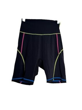 Buff Bunny Collection Womens Bike Shorts Size S Black Neon Spandex Gym Booty B3